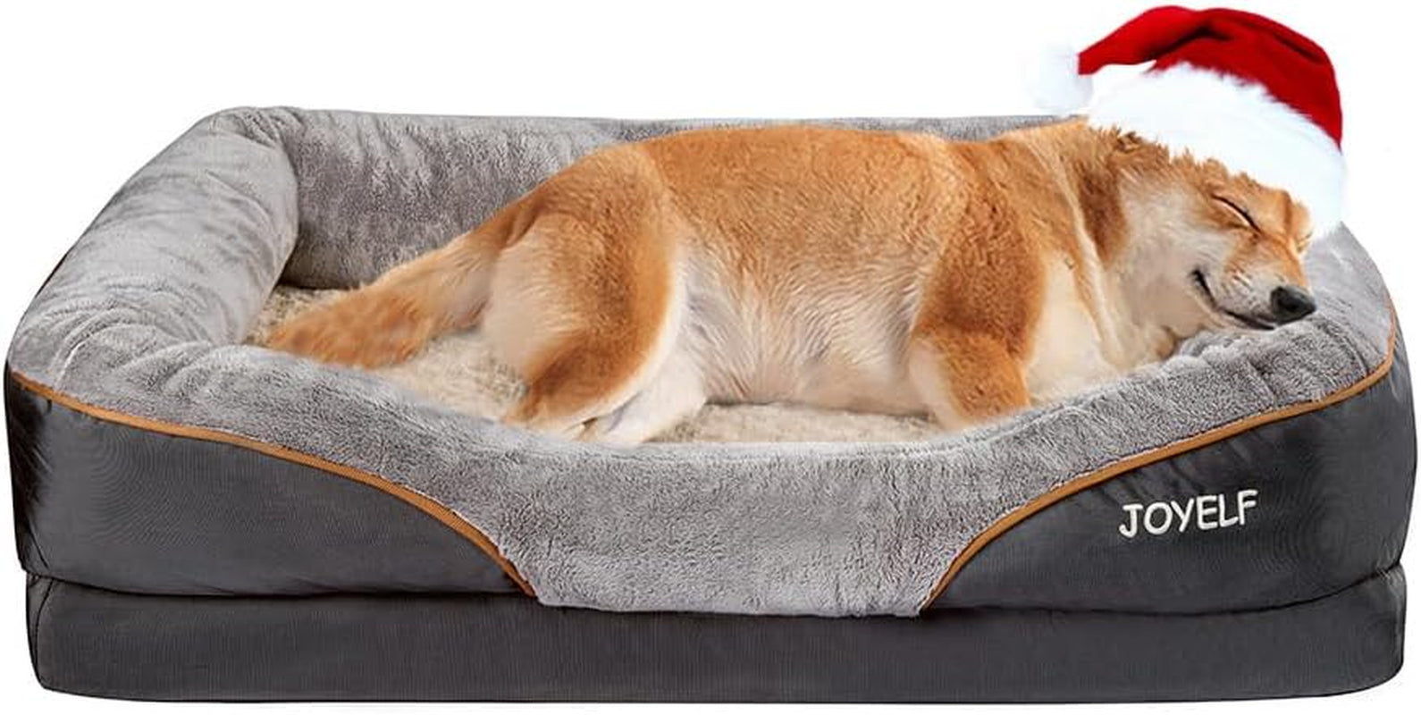 Large Memory Foam Dog Bed, Orthopedic Dog Bed & Sofa with Removable Washable Cover and Squeaker Toy as Gift